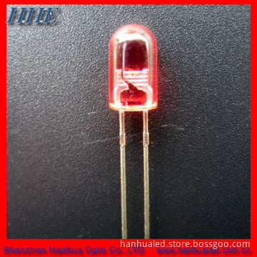 5mm Red Round Without Flange LED Diode (diffused)